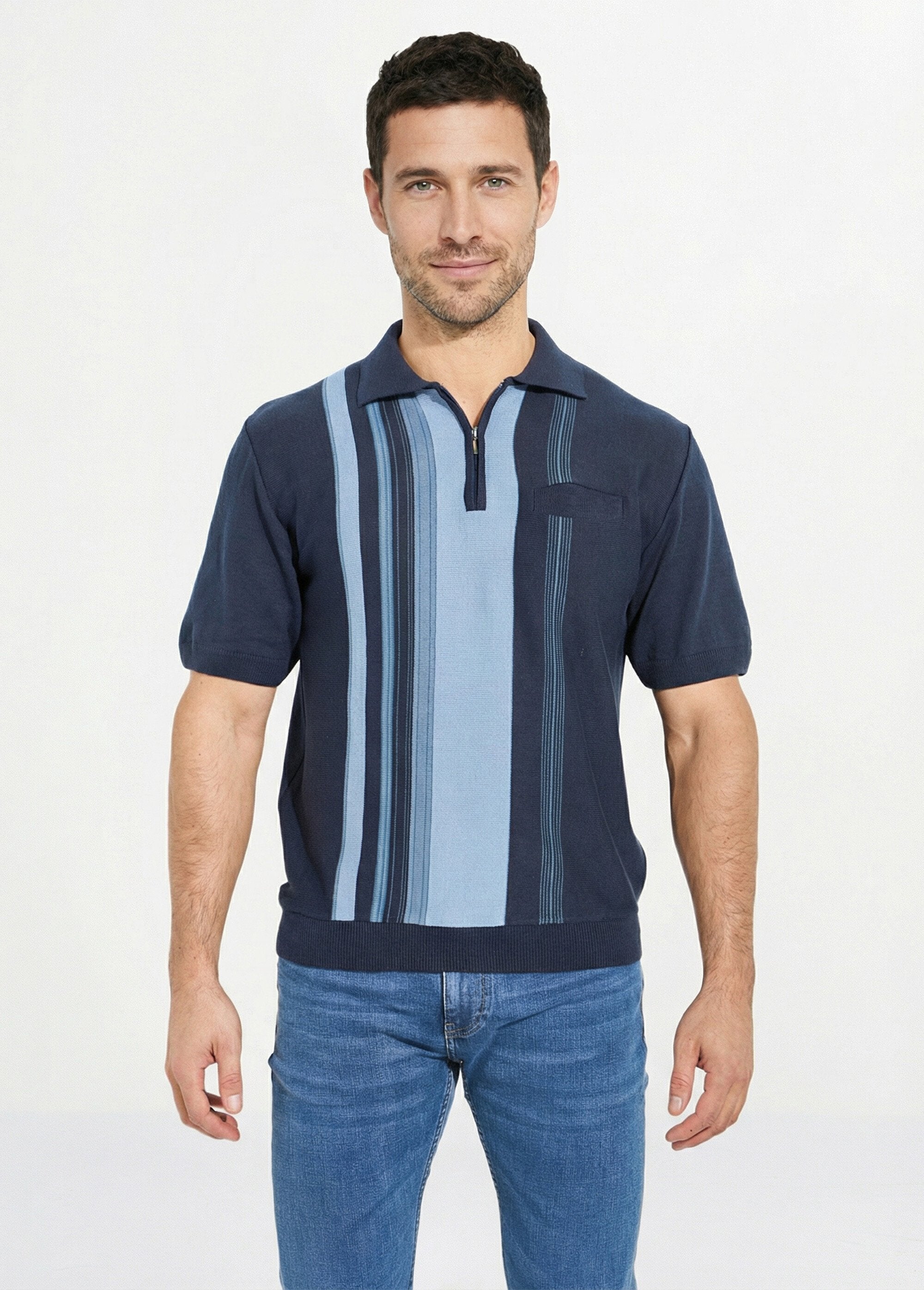 Camisa_polo_de_manga_curta_com_zíper_e_listras_jacquard_Marine_FA1_slim