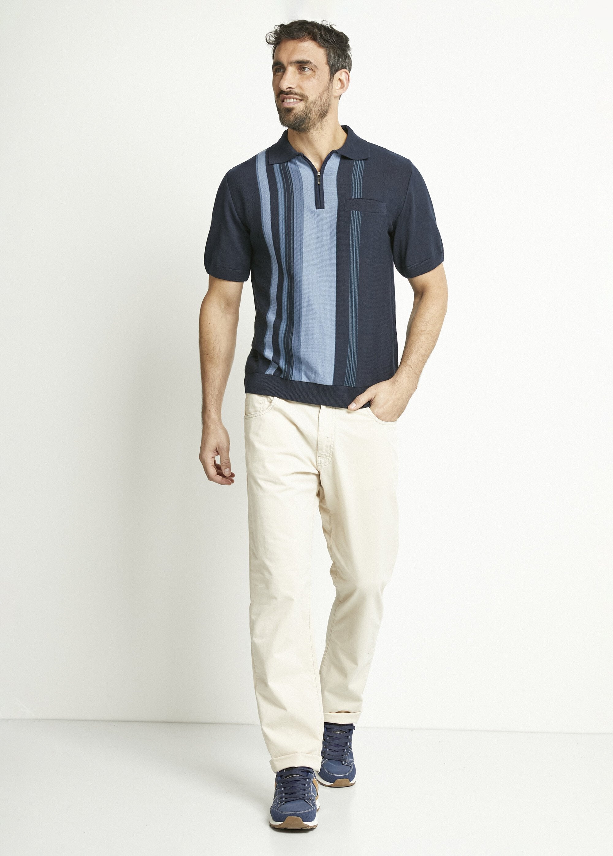 Camisa_polo_de_manga_curta_com_zíper_e_listras_jacquard_Marine_SF1_slim