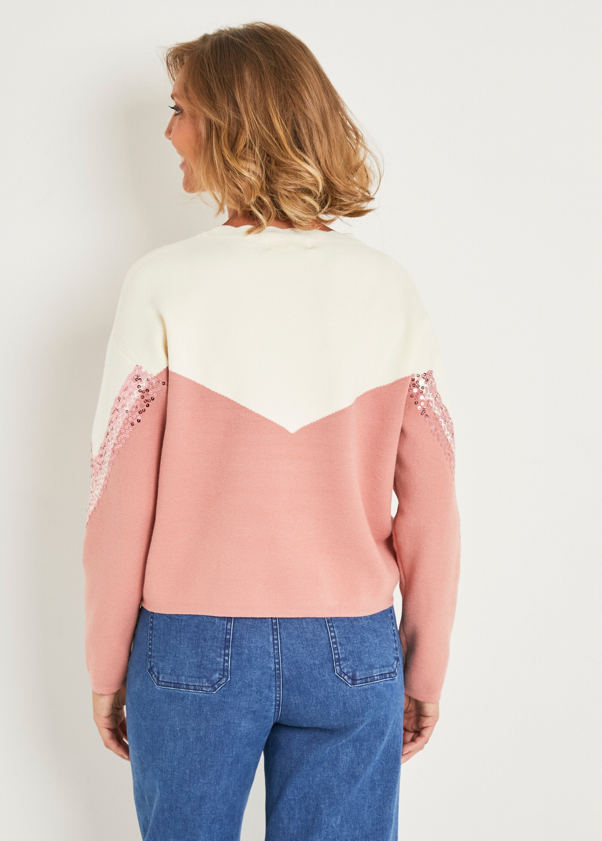 Suéter_de_lantejoulas_de_manga_comprida_bicolor_Beige_et_rose_DO1_slim