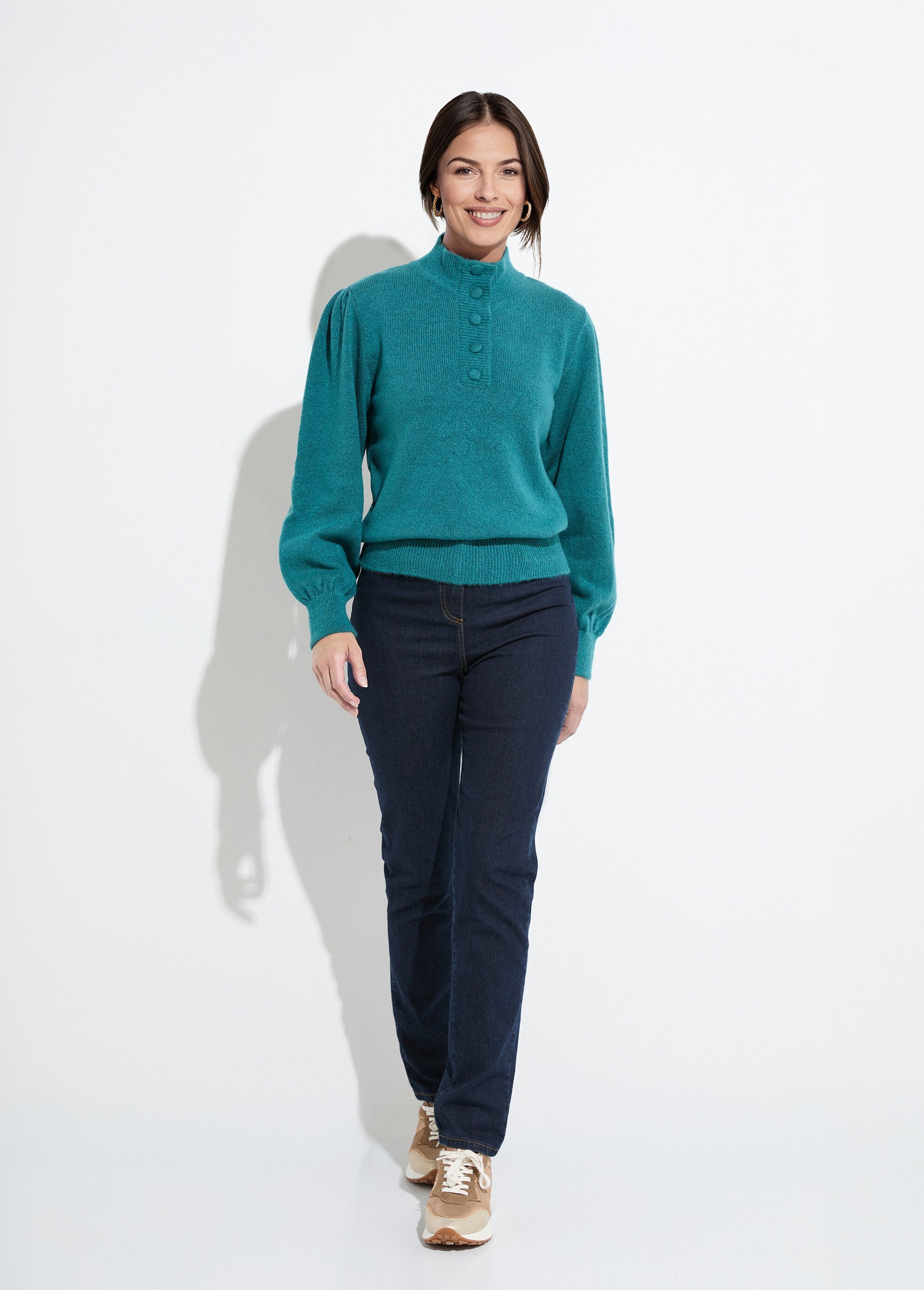 Pull_chaud_col_montant_boutonné_Vert_SF1_slim
