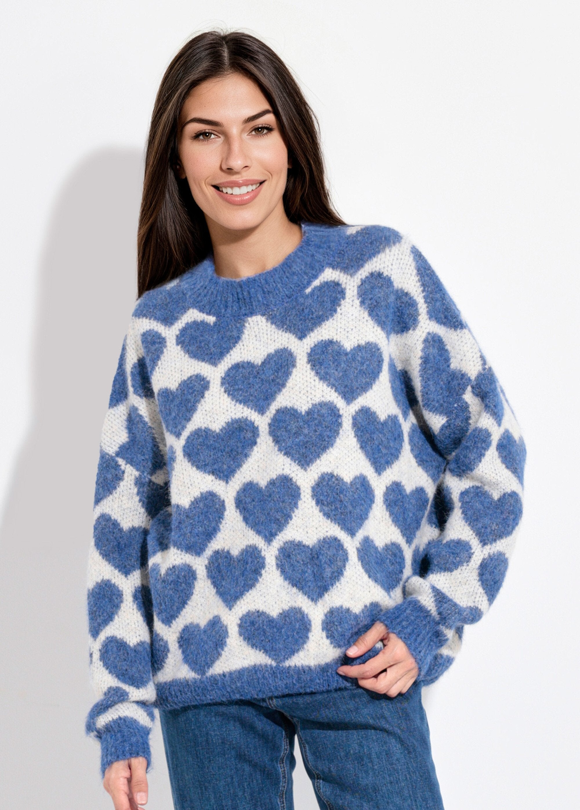 Pull_chaud_maille_mousseuse_laine_coeurs_Bleu_denim_FA1_slim