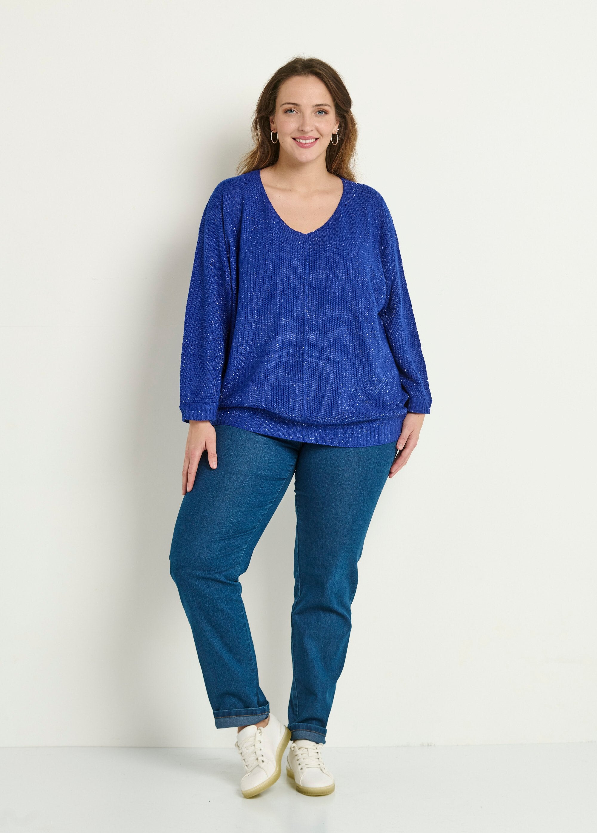 Suéter_decote_V_com_malha_metálica_Bleu_SF1_curvy