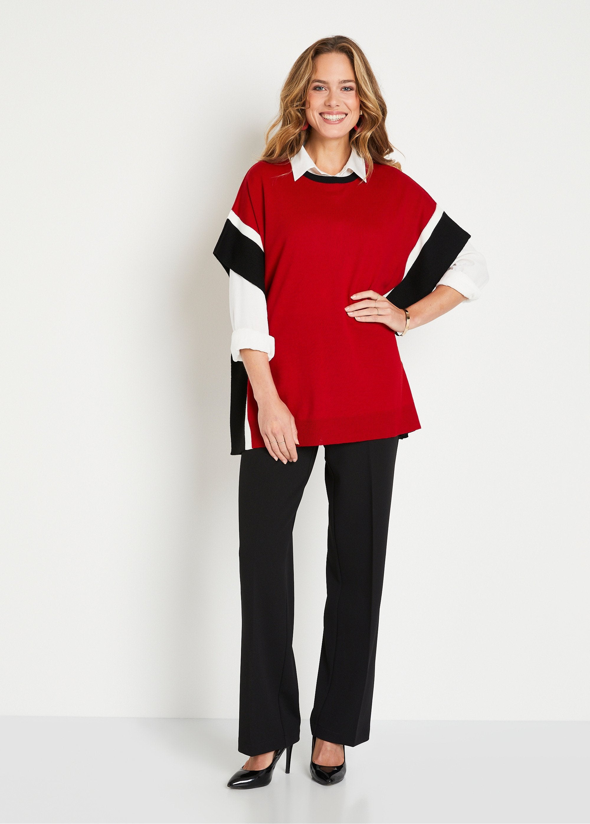 Camisola_comprida_poncho_lisa_Rouge_et_noir_SF1_slim