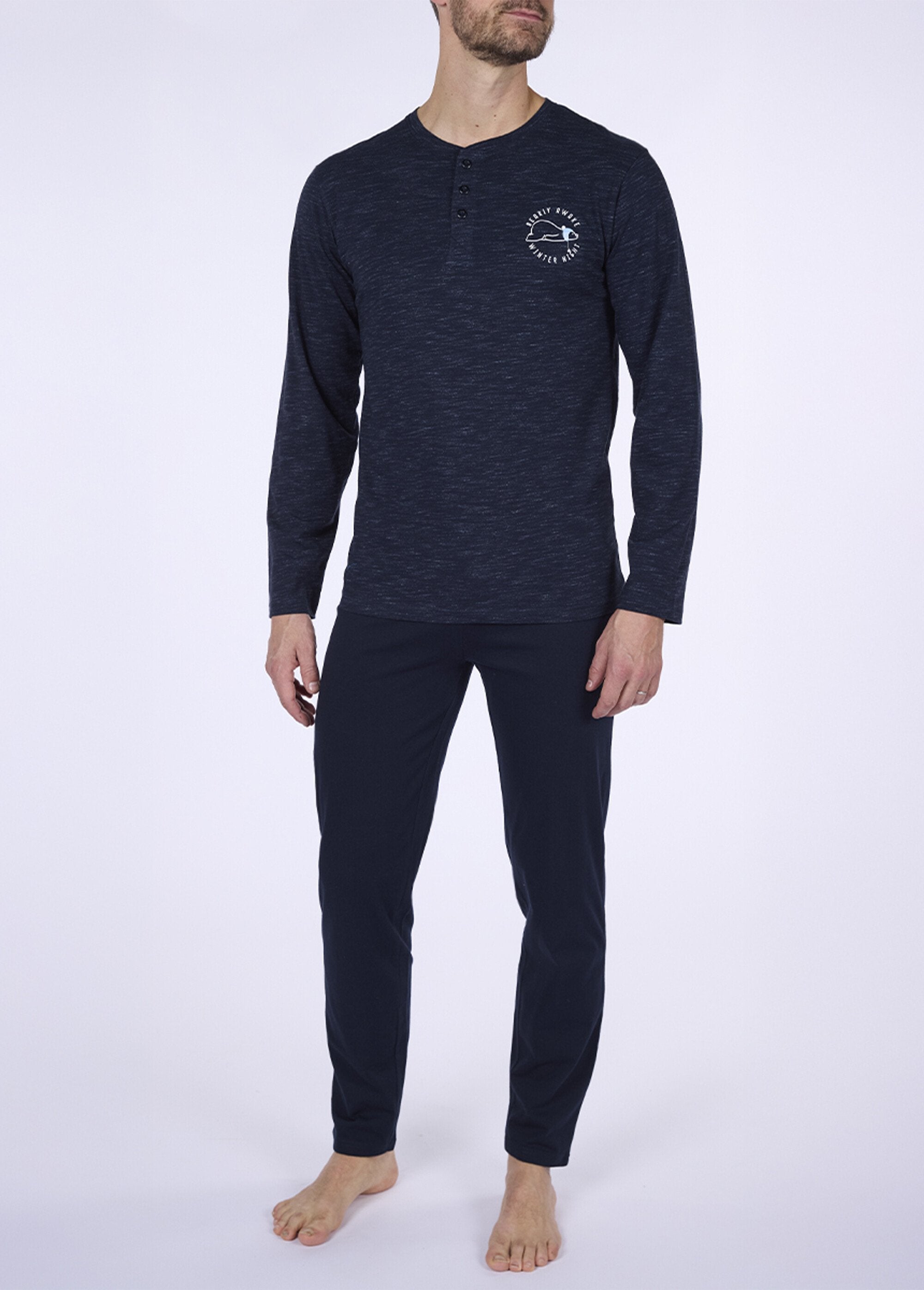 Pyjama_2_pièces_manches_longues_chiné_Bleu_chine_FA1_slim