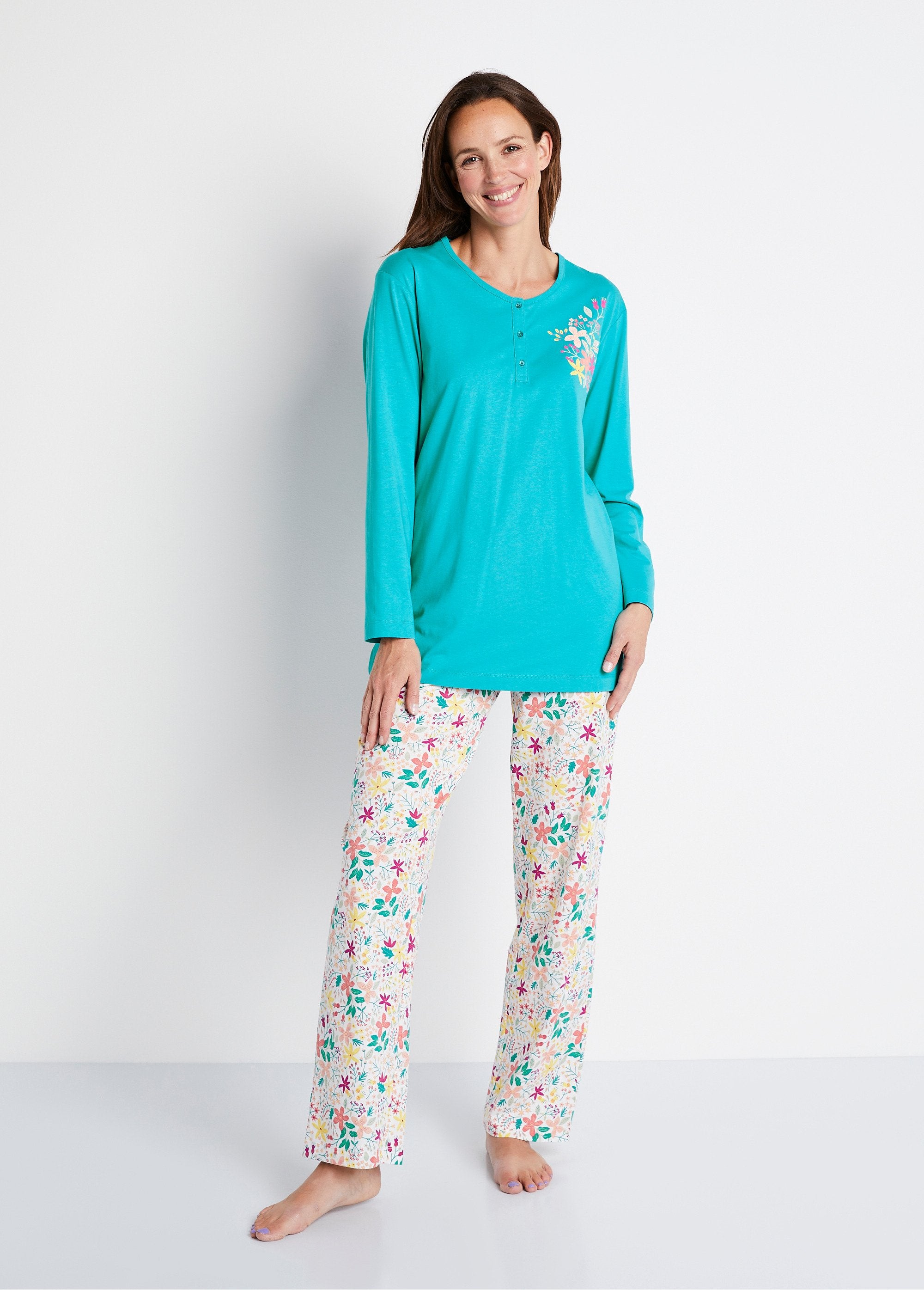 Pijama_floral_de_algodão_Pato_verde_FA1_slim