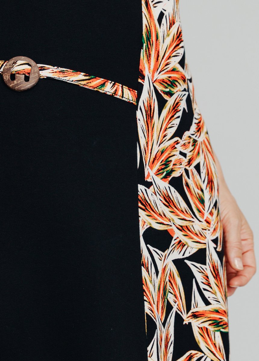 Vestido_de_malha_elástica_Noir_et_corail_DE1_slim