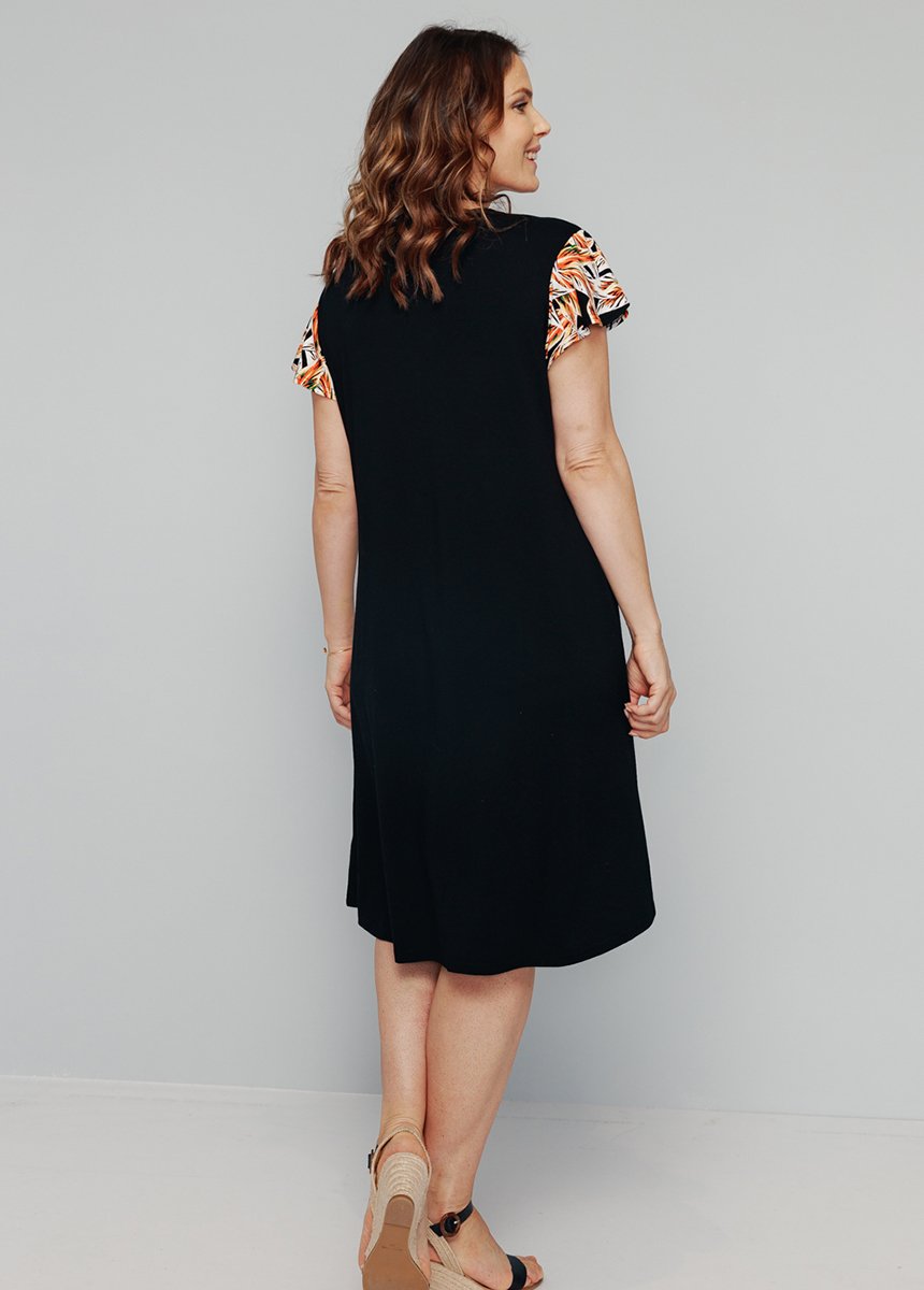 Vestido_de_malha_elástica_Noir_et_corail_DO1_slim