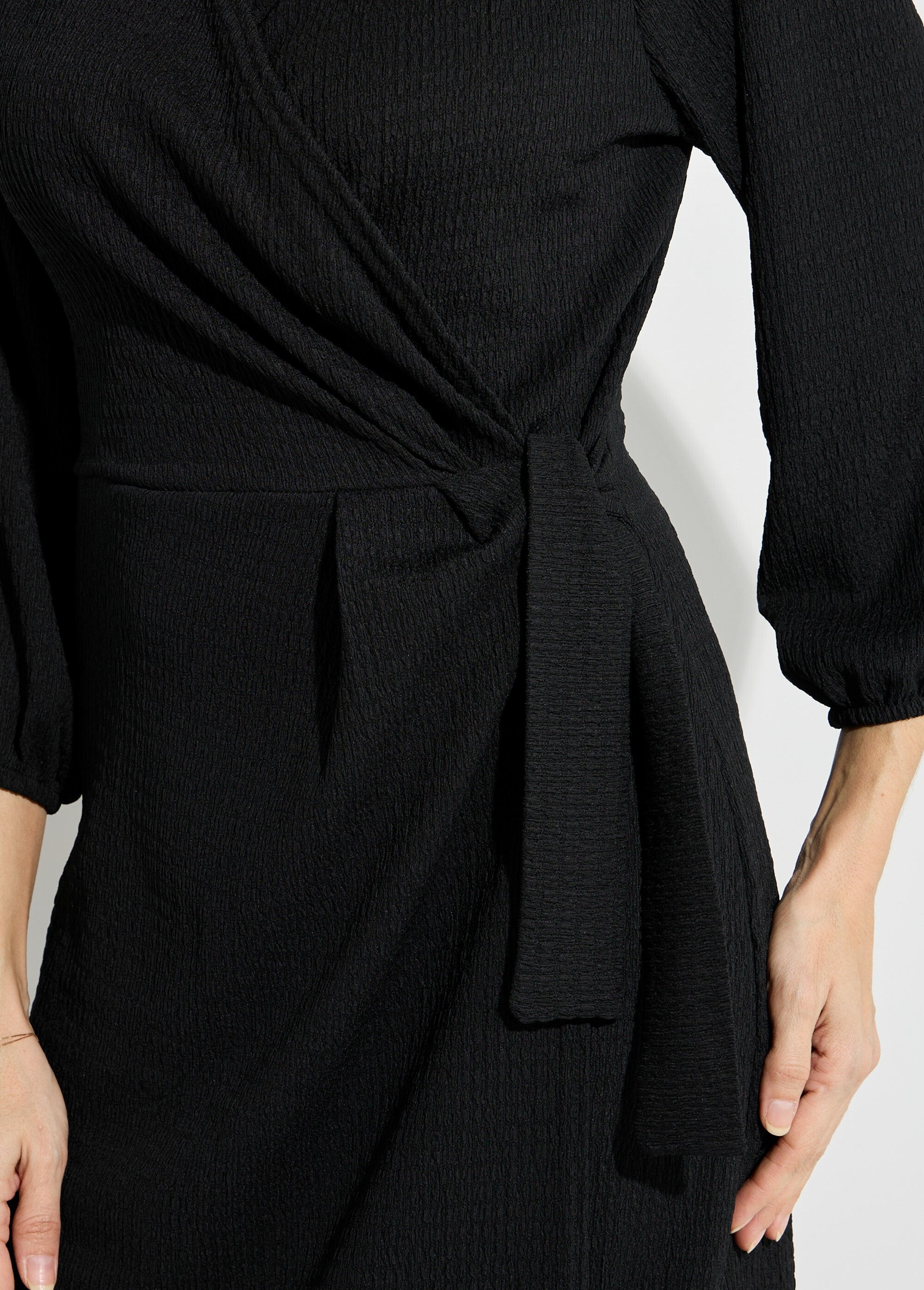 Robe_portefeuille_en_maille_gaufrée_Noir_DE2_slim