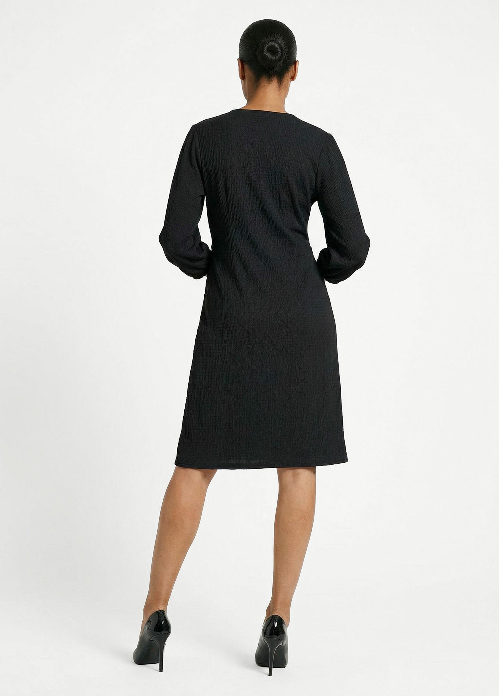 Robe_portefeuille_en_maille_gaufrée_Noir_DO1_slim