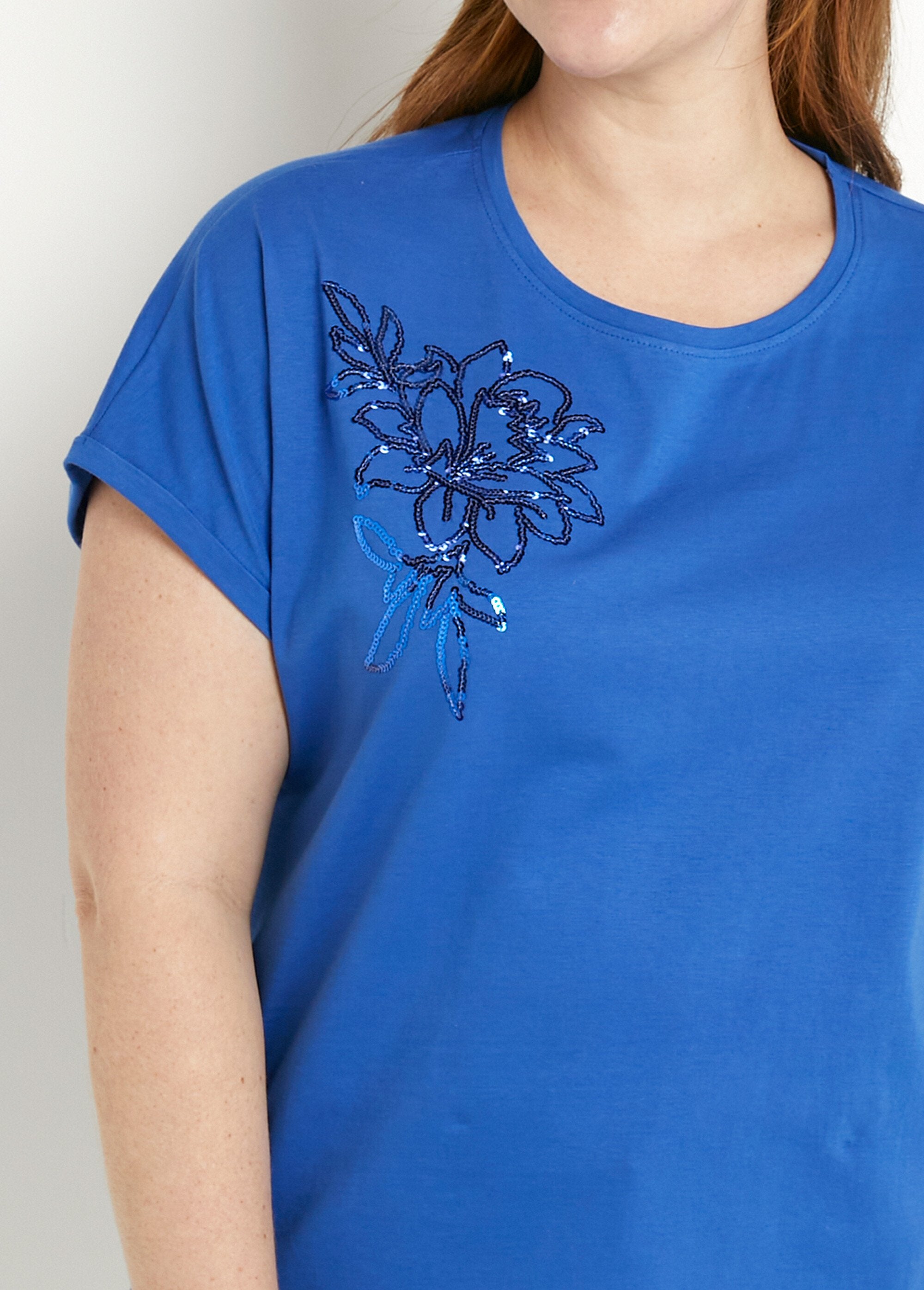 T-shirt_coton_uni_sequins_manches_courtes_Bleu_dur_DE1_curvy