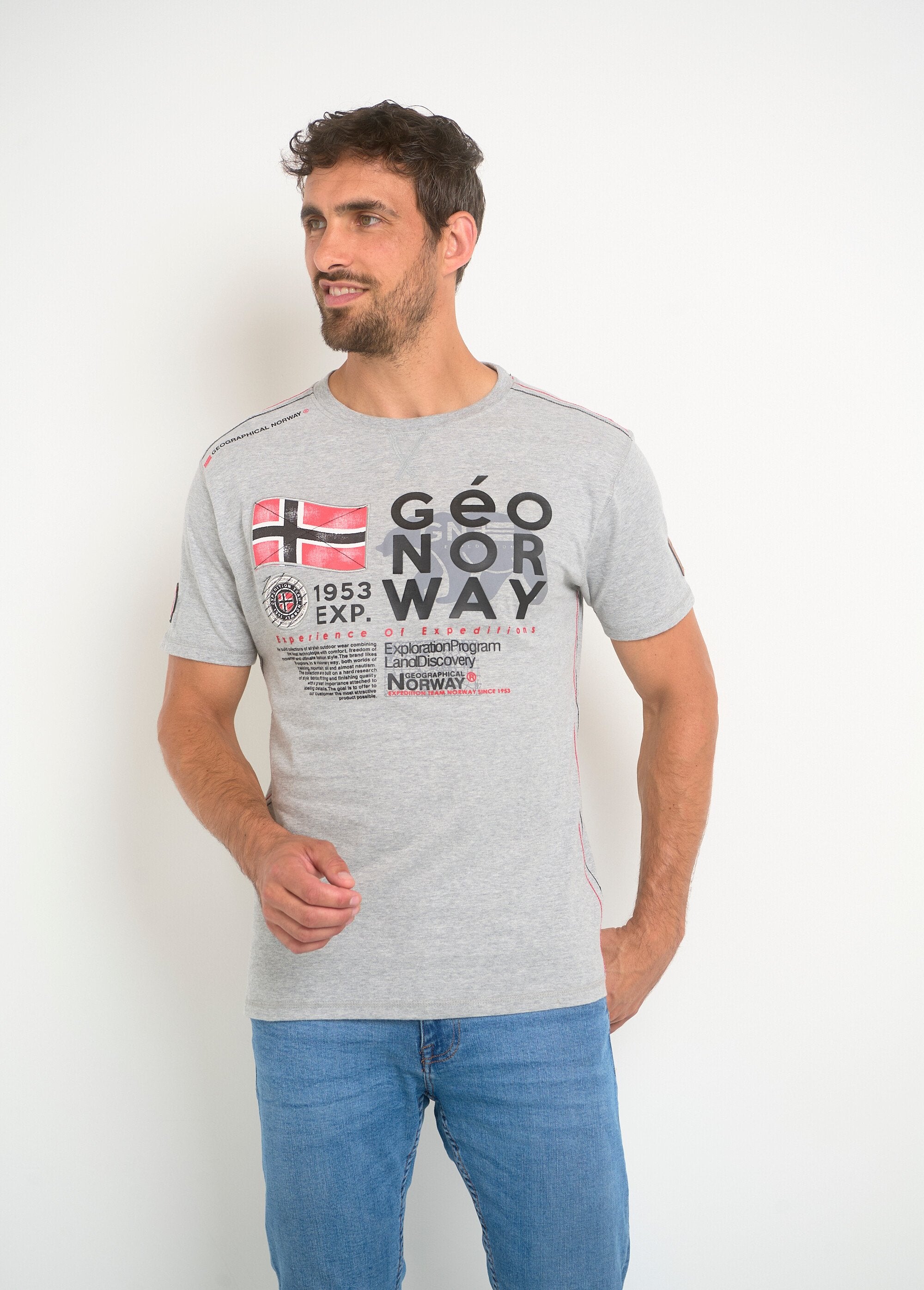 T-shirt_de_gola_redonda_com_letras_para_homem_Gris_FA1_slim