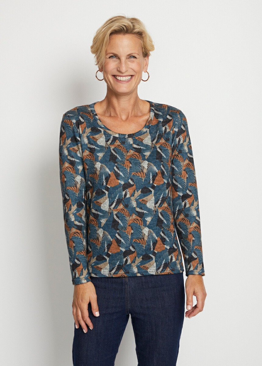 T-shirt_court_manches_longues_imprimé_Bleu_et_orange_FA1_slim