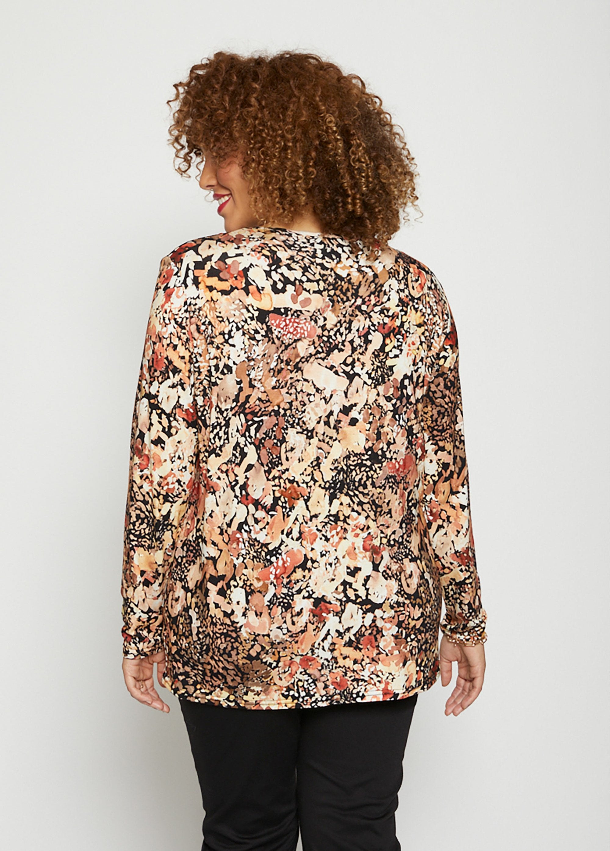 T-shirt_imprimé_maille_douce_extensible_Beige_et_brique_DO1_curvy