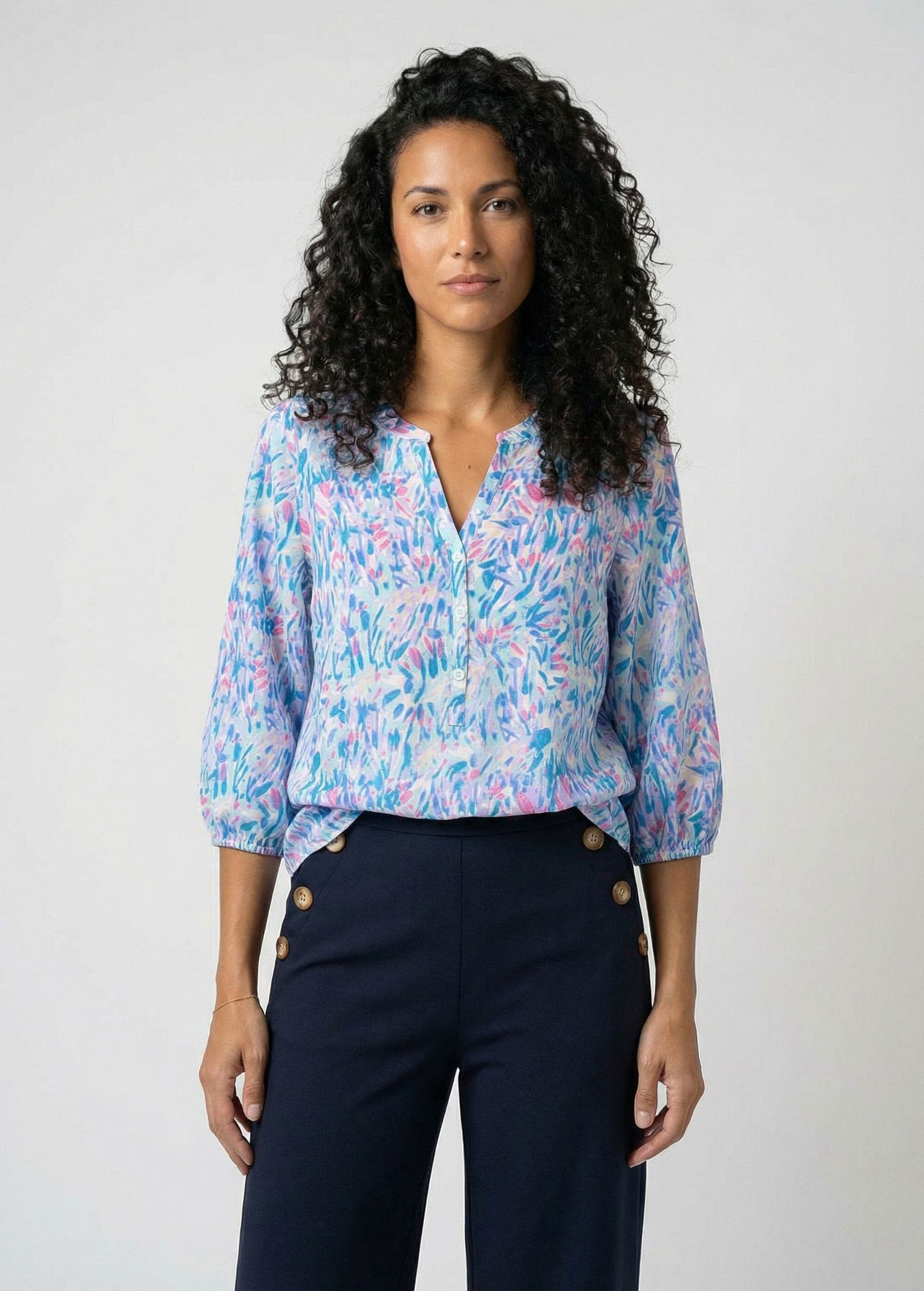 Tunique_ample_longue_imprimée_manches_3/4_Imprime_bleu_FA1_slim