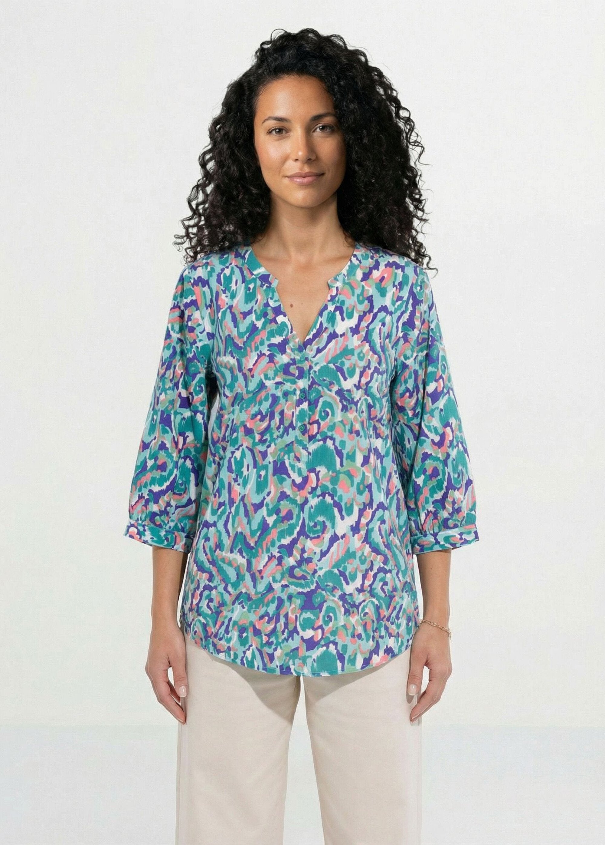 Túnica_larga_estampada_longa_com_mangas_3/4_Imprime_vert_FA1_slim