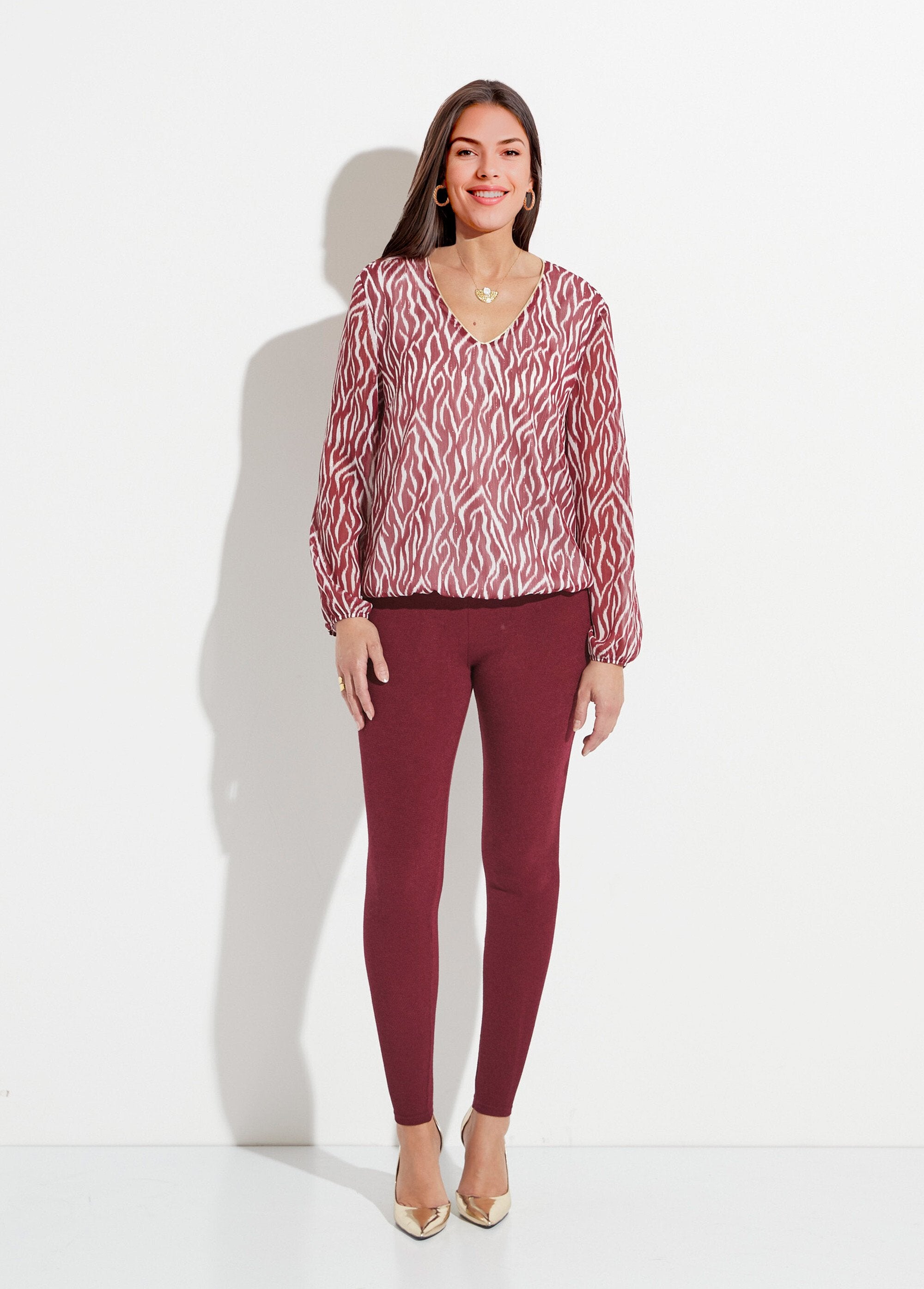 Tunique_col_V_blousante_voile_imprimé_doublé_Imprime_bordeaux_SF1_slim