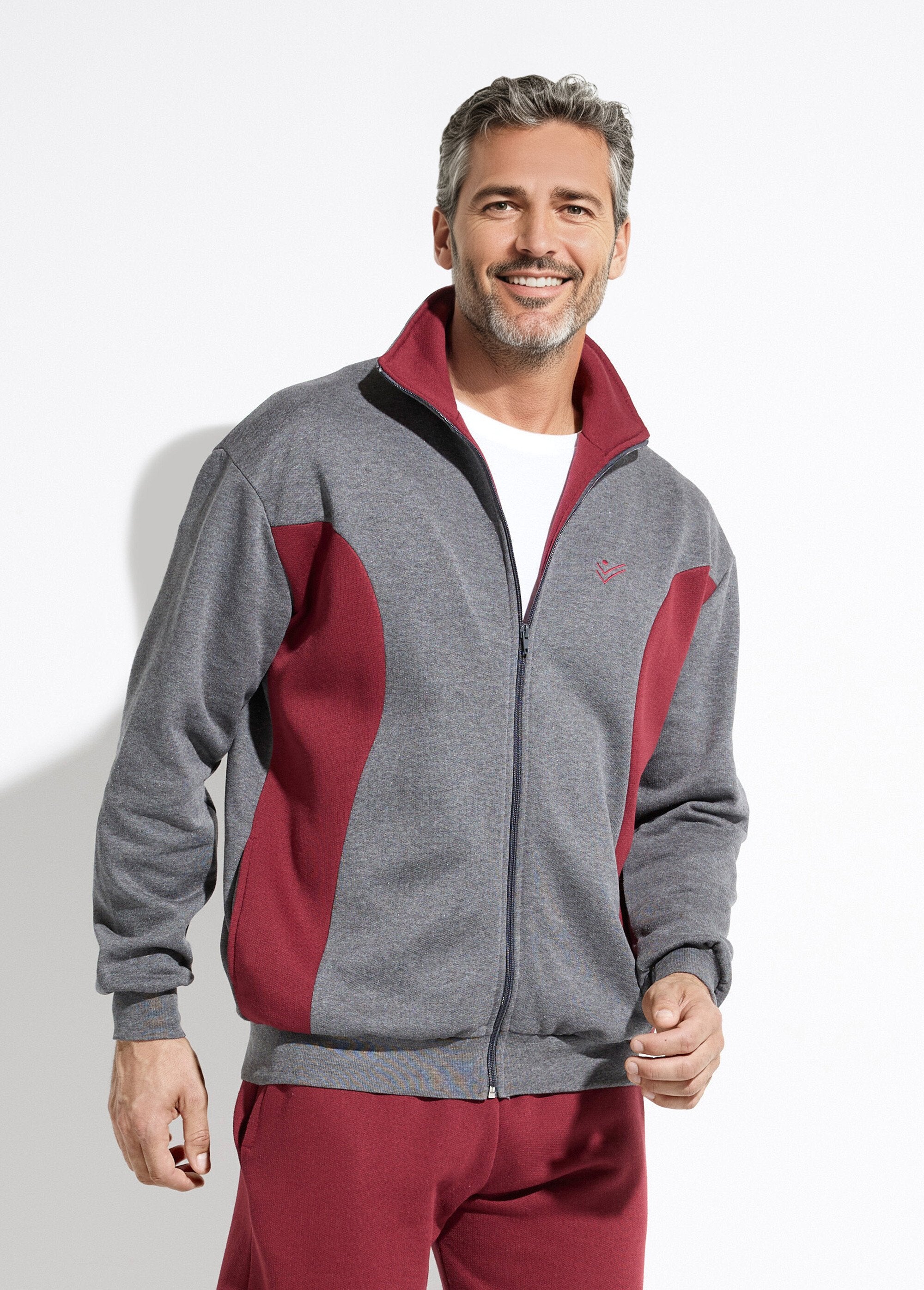 Jaqueta_de_lã_de_algodão_bicolor_com_zíper_Anthracite_et_bordeaux_FA1_slim
