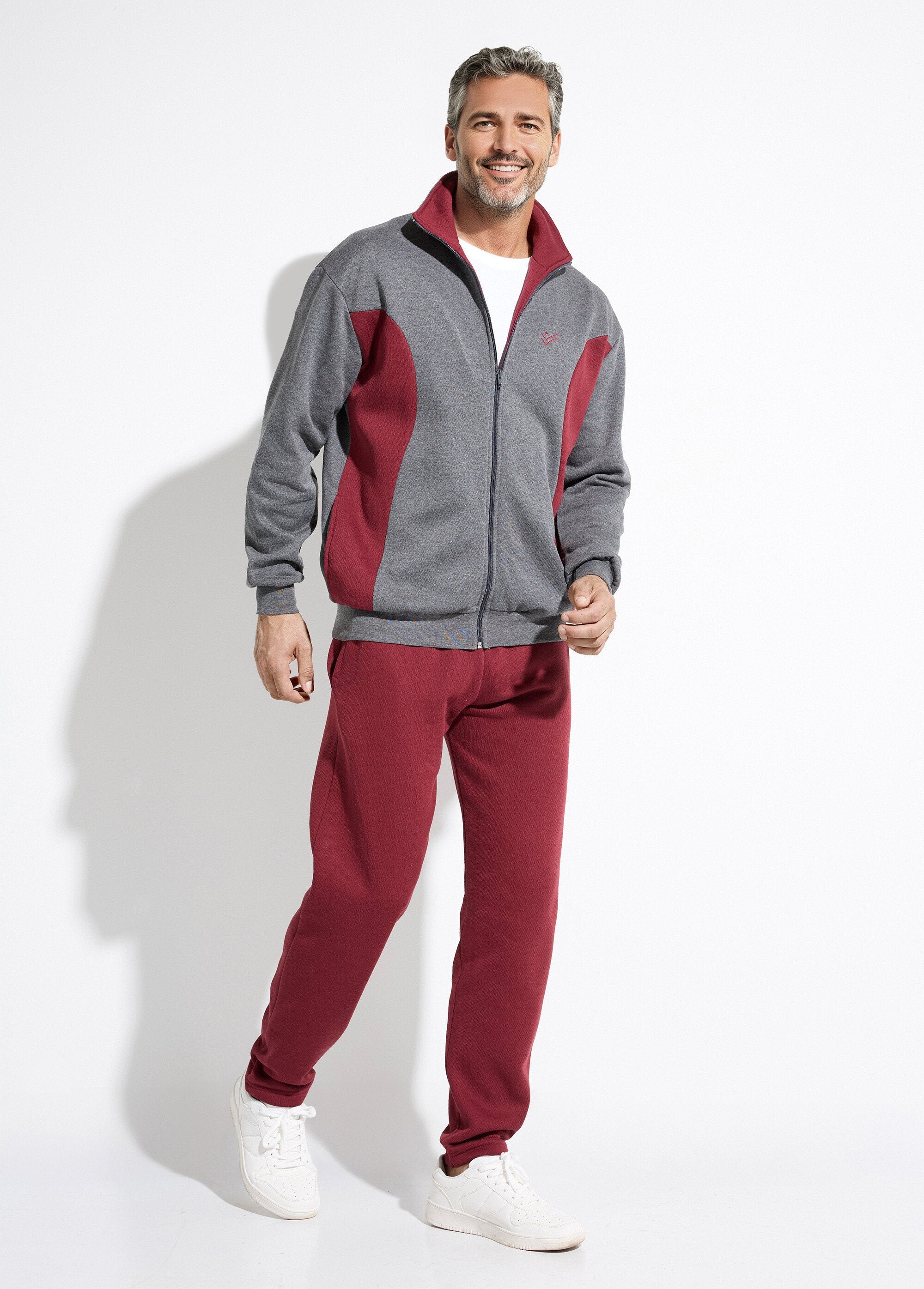 Jaqueta_de_lã_de_algodão_bicolor_com_zíper_Anthracite_et_bordeaux_SF1_slim